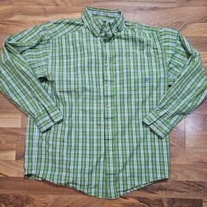Ariat Pro Series Green Plaid Vented Button-Down Shirt Men’s Large